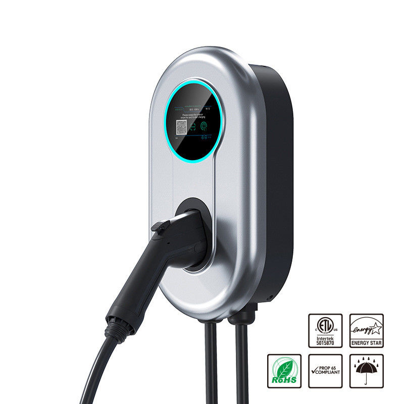 230V 400V টাচ বোতাম পোর্টেবল লেভেল 2 ইলেকট্রিক কার চার্জার ওয়াল মাউন্ট গ্রাউন্ডিং সুরক্ষা
