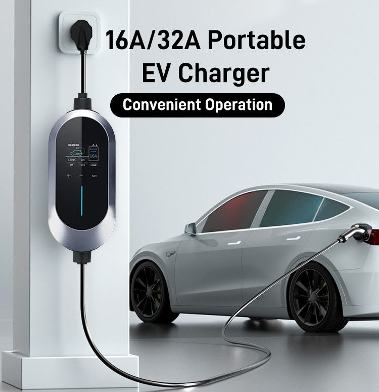 SAE J1772 টাইপ 1 7kw ইইউ একক বন্দুক বহনযোগ্য বৈদ্যুতিক গাড়ির চার্জার