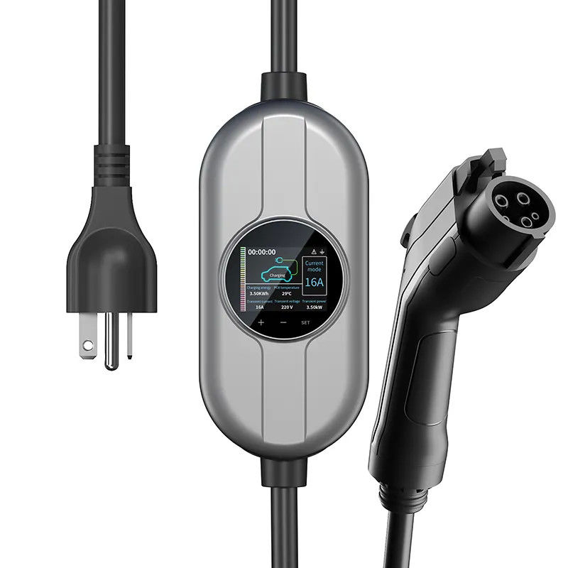 টাচ স্ক্রিন 50Hz থেকে 60Hz 32A পোর্টেবল AC EV চার্জার দ্রুত চার্জ করার জন্য