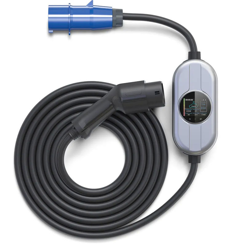 টাচ স্ক্রিন 50Hz থেকে 60Hz 32A পোর্টেবল AC EV চার্জার দ্রুত চার্জ করার জন্য